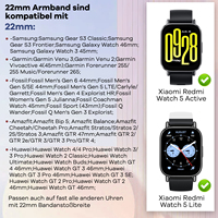 Bracelet de montre Xiaomi Redmi Watch 5 Active/Xiaomi Redmi Watch 5 Lite/Venu 3/Venu 2/Forerunner 265/255 22 mm