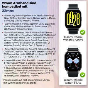 Bracelet de montre Xiaomi Redmi Watch 5 Active/Xiaomi Redmi Watch 5 Lite/Venu 3/Venu 2/<span class=keywords><strong>Forerunner</strong></span> 265/<span class=keywords><strong>255</strong></span> 22 mm - Product Image 2