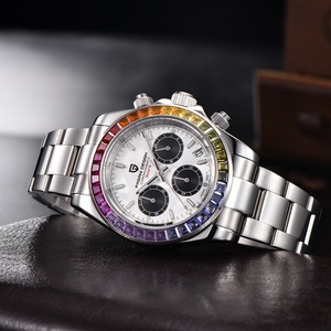 Montres chronographes à quartz Pagani Design Original 1644 en acier inoxydable avec diamants colorés pour hommes - Product Image 4