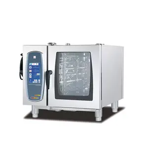 Oven uap combi multifungsi, Oven listrik Digital Stainless Steel komersial dengan 100 menu 10 lapisan