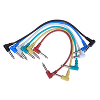 Câbles d'instruments audio mono de 20 cm en gros, câbles de pédale d'effet colorés, câbles de patch pour guitare, câbles d'effet pour guitare