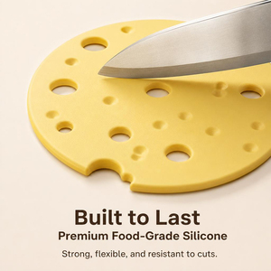 Cute Cheese <b>Silicone</b> <b>Trivet</b> Mat 5mm Heavy Duty Heat Resistant 299C Non Stick Pot Holder Coaster Kitchen Countertop Protector - Product Image 3