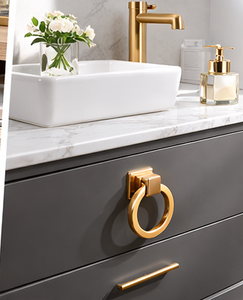 มือจับลิ้นชักตู้แบบดึง ดีไซน์หรูหรา สีทอง ผลิตจากโลหะผสมสังกะสี สำหรับเฟอร์นิเจอร์ทันสมัย - Product Image 6