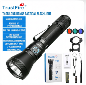 Lampe torche TrustFire T40R haute puissance 1800 lumens, étanche, lampe torche tactique LED pour la défense personnelle, pour les aventures en pleine nature - Product Image 1