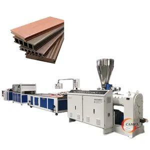 공장 판매 PE 또는 PVC 기반 목재 복합 보드 압출 기계/Wpc 공원 바닥 보드 야외 데크 보드 생산 라인
