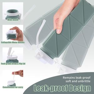 Bouteille d'eau pliable en silicone 650 ml grande capacité pour voyage en extérieur, portable, anti-fuite, réutilisable, sans BPA, à boire directement - Product Image 3