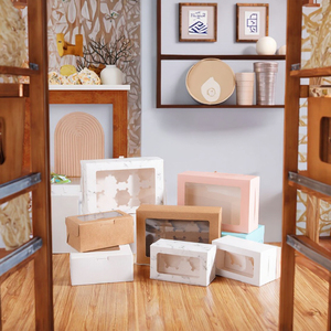 กล่องกระดาษคราฟท์คุณภาพสูงสำหรับบรรจุเค้กทรงสี่เหลี่ยม ทนทาน พร้อมพิมพ์ออฟเซ็ตสำหรับจัดแสดงอาหาร - Product Image 3