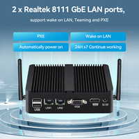 Quad Core J4125 Dual LAN Dual COM Sans ventilateur Ubuntu Linux Mini PC RS232 IoT Ordinateur industriel