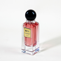Bouteille de parfum carrée en verre à fond épais de 100ml avec bouchon en bois