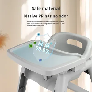 Silla de Comedor Comercial Multifuncional Portátil de Plástico Gris para Niños de 1 a 4 Años, Uso en <span class=keywords><strong>el</strong></span> Hogar y Restaurantes QH - Product Image 3