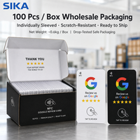Carte NFC SIKA pour avis Google, blanche et noire, carte de commentaires à toucher pour laisser un avis, impression personnalisée, plaque de rétroaction client pour magasin