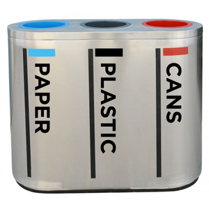 Gallon Thép Không Gỉ NGOÀI TRỜI 3 Ngăn 50 55 64 Lớn Thương Mại Tùy Chỉnh Đôi Chất Thải Bin Thùng Rác Thùng Rác Thùng Rác Có Thể - Product Image 5