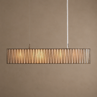 Suspension linéaire en verre, style moderne et luxueux, pour salle à manger, restaurant, villa, hôtel, éclairage sur mesure, fabricant OEM ODM