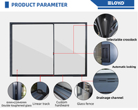Eloyd Panoramic Estados Unidos Ventanas de vidrio de aluminio A prueba de huracanes Deslizante Marco de aluminio roto térmicamente para exterior
