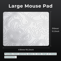 Tapis de souris de jeu en verre XVX, professionnel, grand, 410 mm * 310 mm, style artistique, blanc, surface dure topographique, précision et vitesse améliorées