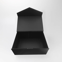 Boîte magnétique rigide en carton noir recyclable sur mesure, emballage de luxe, boîte cadeau pliable avec couvercle magnétique