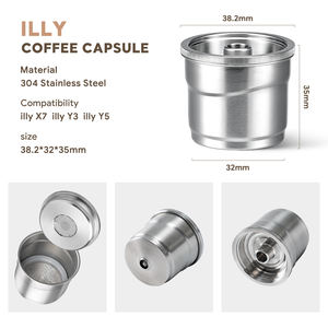 <span class=keywords><strong>Capsule</strong></span> de café réutilisable <span class=keywords><strong>ILLY</strong></span> en gros d'usine avec tamper en acier inoxydable 304 pour <span class=keywords><strong>illy</strong></span> X7 Y3 Y5 - Product Image 4