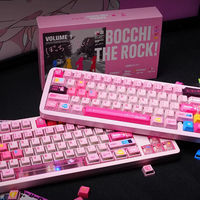 Keycaps Anime Bocchi the Rock Rose Hitori Gotoh PBT Dye Sub pour Clavier Mécanique Cherry, Keycaps de Jeu, Cadeaux Cosplay Doujin