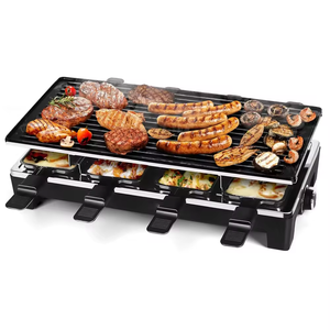 Aifa-Gril de table à raclette pour 8 personnes, <span class=keywords><strong>2</strong></span> en 1, plaque réversible antiadhésive, 8 poêles à raclette et fromage - Product Image 2