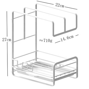 <span class=keywords><strong>2021</strong></span> <span class=keywords><strong>meilleur</strong></span> vendeur haute qualité quantité minimale de commande multifonctionnel fer comptoir mural organisateur de cuisine support de rangement - Product Image 3