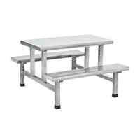 Ensemble de table à manger en métal pour aire de restauration chaises 8 personnes cantine scolaire en acier inoxydable siège et table en usine
