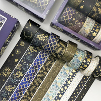 10 rouleaux par boîte, rubans adhésifs décoratifs en feuille d'or, pour bricolage, joli ruban washi pour journal de voyage, décoration de carnet, scrapbooking, artisanat