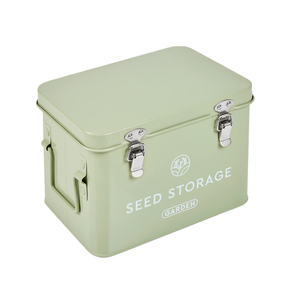 Custom Metal Lockable Garden Seed Packet Box Seed Storage Tin Seed box With Dividers