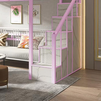 Lit mezzanine moderne en métal, gain de place, multifonctionnel, avec espace inférieur, en acier tubulaire robuste de 1,2 mm, pour adultes, usage agricole et hôtelier
