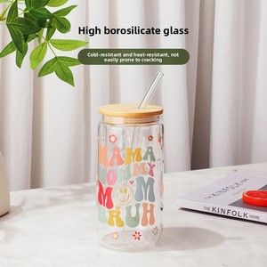 High Borosilicate Mason Glass <strong>Cup</strong> <strong>for</strong> Cold Brew Coffee Milk <strong>Tea</strong> Juice Beverages Customizable Bamboo Lid Straw Cola <strong>Cup</strong> Drinkware - Product Image 1