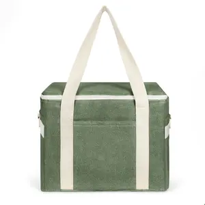 Moda terry öğle soğutucu çanta çevre dostu OEM taşınabilir alışveriş çantası gıda termal yalıtımlı jumbo soğutucu çanta