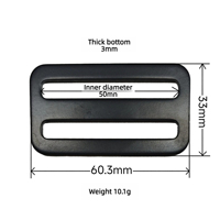 Hebillas Tri-Glide Cuadradas de Aluminio Aeronáutico de Diámetro Interior Variable Personalizadas, Hebillas Ajustables de Metal de 1 Pulgada, Accesorios para Bolsos