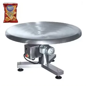 طاولة دوارة آلية من الفولاذ المقاوم للصدأ 304 بحجم مخصص وسرعة قابلة للتعديل، طاولة دوارة للتعبئة والجمع والتكوير