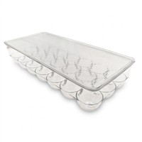 Boîte de rangement pour œufs, 21 œufs, empilable, en plastique transparent, support à œufs moderne, organisateur de réfrigérateur, compartiments individuels, option de couvercle, anti-poussière