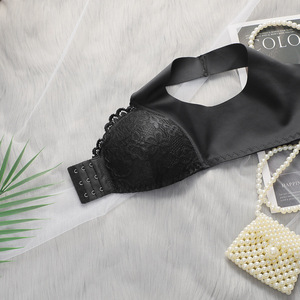 Soutien-gorge à boucle frontale avec bonnets fixes, liftant et offrant un excellent maintien, style gilet en dentelle pour femme - Product Image 3