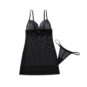 Mesh Kant Transparante Sexy Jurk Rugloze Diepe V-bretels Mouwloze Wrap Hip Visnetjurk Elegant Charmant Dun URFB - Product Image 6