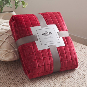 Manta de franela de poliéster 100% de punto de tamaño grande roja lavable a máquina cálida, manta a cuadros para sofá, cama de viaje para el hogar - Product Image 6
