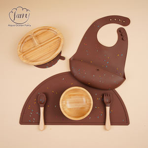 ชุดอาหารเด็ก 5 ชิ้น ปลอดสาร BPA ผลิตจากซิลิโคนและไม้ไผ่ พร้อมจาน ชาม และอุปกรณ์ สำหรับเด็กทารกและเด็กเล็ก ขายส่งจากโรงงาน - Product Image 4