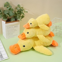 2025 Offres Spéciales pas cher amusant dessin animé grinçant canard chien jouet à mâcher en peluche jouet pour animaux de compagnie avec crêpe papier caractéristique résistante aux morsures pour gros Gogs