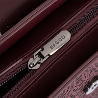 Tas Tangan Wanita Full Container Pu Bag Bagco 2026 Trendy Lace Embossed dengan Logo Huruf Metalik Gaya Vintage, Termasuk Dompet
