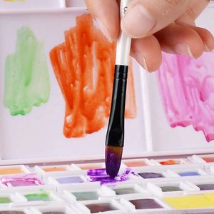 Juego de 12 Pinceles Profesionales para Pintura, Redondos, Planos, Tipo Filbert, Angulares, de Pelo de Nailon, para Acuarela - Product Image 6