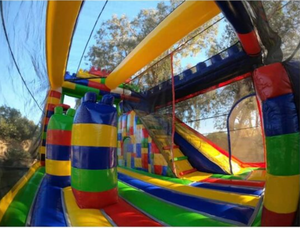 Mega khối Đảng tất cả trong một combo nhà bị trả lại bên trong trượt Inflatable Jumper Bouncer lâu đài <span class=keywords><strong>bouncy</strong></span> megablock không khí Bouncer - Product Image 3