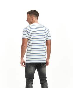 Camiseta personalizada de cuello redondo para correr para hombre, camiseta a rayas de gran tamaño, Camiseta de algodón transpirable para hombre - Product Image 3