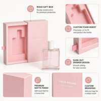 Boîte d'emballage personnalisée pour flacon de parfum, boîte à tiroir, doublure en éponge, matériaux recyclés, fermeture magnétique, impression de logo/marque, OEM&ODM