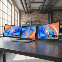Monitor Portabel 14 Inch Laris Manis, Layar Ekstensi Laptop Plug & Play, Mudah Dibawa, Putar 360 Derajat °   Pemutar Monitor Komputer untuk Laptop