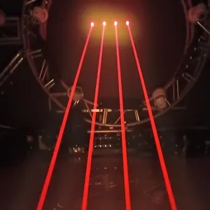 Đèn Laser Chùm Tia Chất Béo Sân Khấu Câu Lạc Bộ Sàn Nhảy 4 Đầu Màu Đỏ Bán Chạy Dành Cho Tiệc Dj