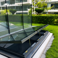 Fenêtre de toit fixe verticale moderne en aluminium à rupture de pont thermique, double vitrage, pour escaliers, toits plats et sous-sols