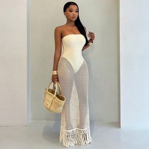 knee length dresses for ladies Whitney Tube Maxi Dress (White) main image 0