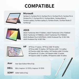 Stylet tactile à rejet de paume, stylo tactile sensible à la pression, corps en forme de D, compatible avec <span class=keywords><strong>Surface</strong></span> Pro 8 et Pro 7 <span class=keywords><strong>Studio</strong></span> portable, 4096 - Product Image 6
