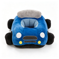Siège de voiture en peluche pour enfants, chaise d'apprentissage souple avec volant, pour jeu d'imitation et assise sécurisée