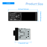 Autoradio Podofo 4'' 1 Din avec Carplay & Android Auto BT FM USB Charge rapide Lecteur MP5 Autoradio ODM OEM